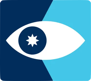 Minnesota flag but with a white eye surrounding the star, for ICE Watch