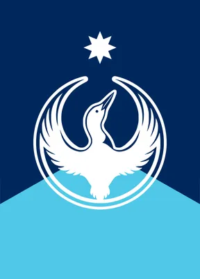 loon in Star Wars Rebel Alliance logo, inserted into the MN state flag with its blue colors and white star