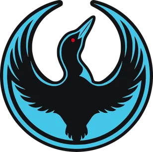 loon in Star Wars Rebel Alliance logo in MN state flag colors